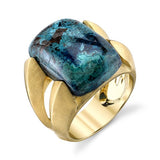 Chrysocolla Double Ridge Ring Cocktail Ring Karma El-Khalil 6
