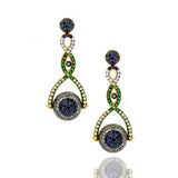 Full Pave Spinning Ball Drop Earrings Statement Earrings Carolyn Rodney