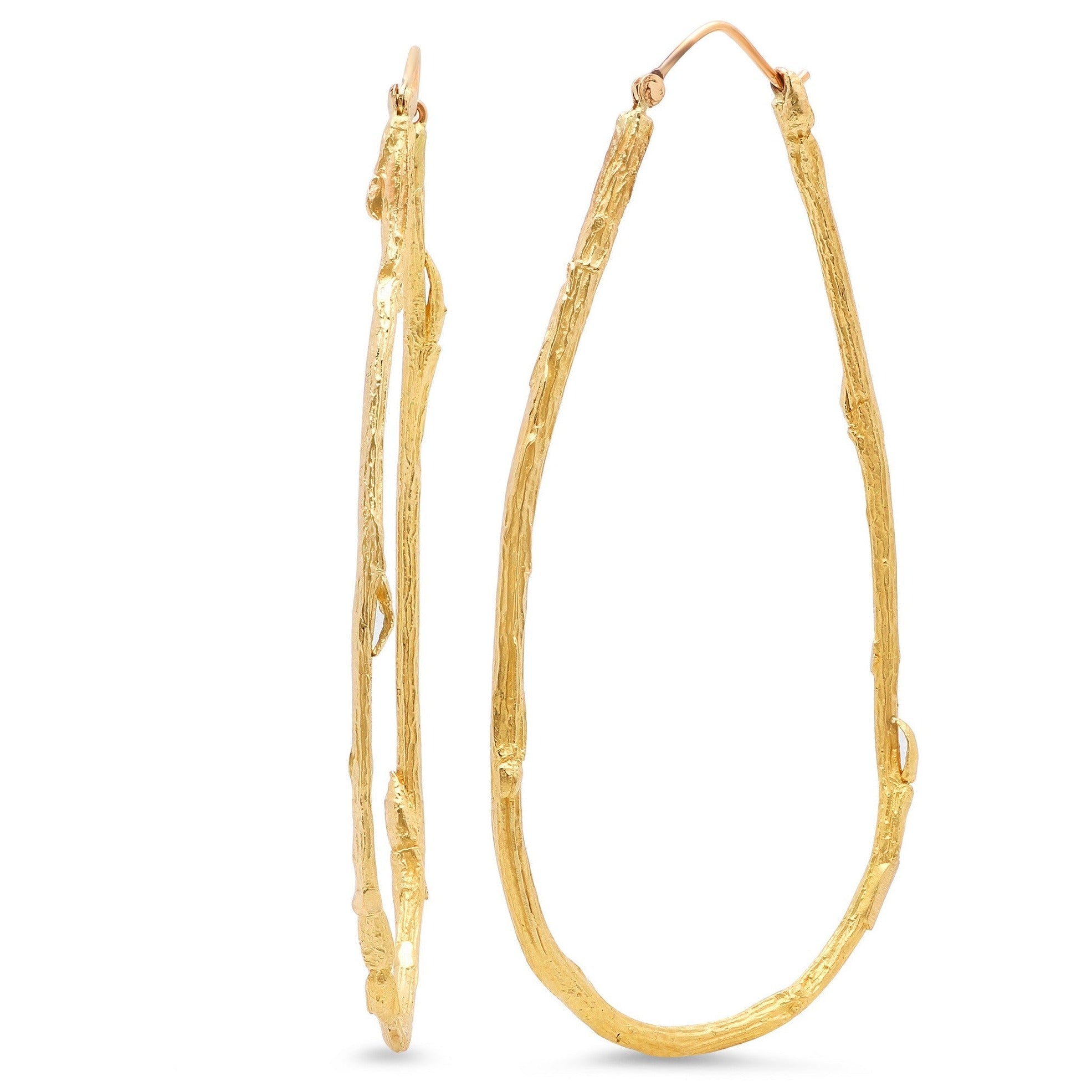 Teardrop Willow Hoops, Pair Hoop Earrings Elisabeth Bell Jewelry Yellow Gold