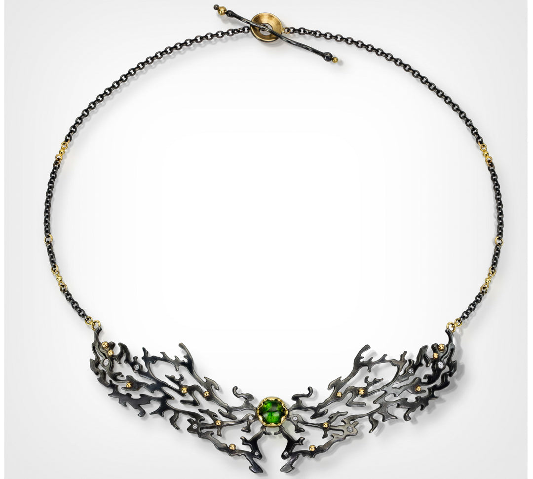 Scarab Wing Necklace Pendant Svetlana Lazar   