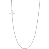 Sideways Cross Necklace, Gold Pendant Roseark Sideways Cross White  