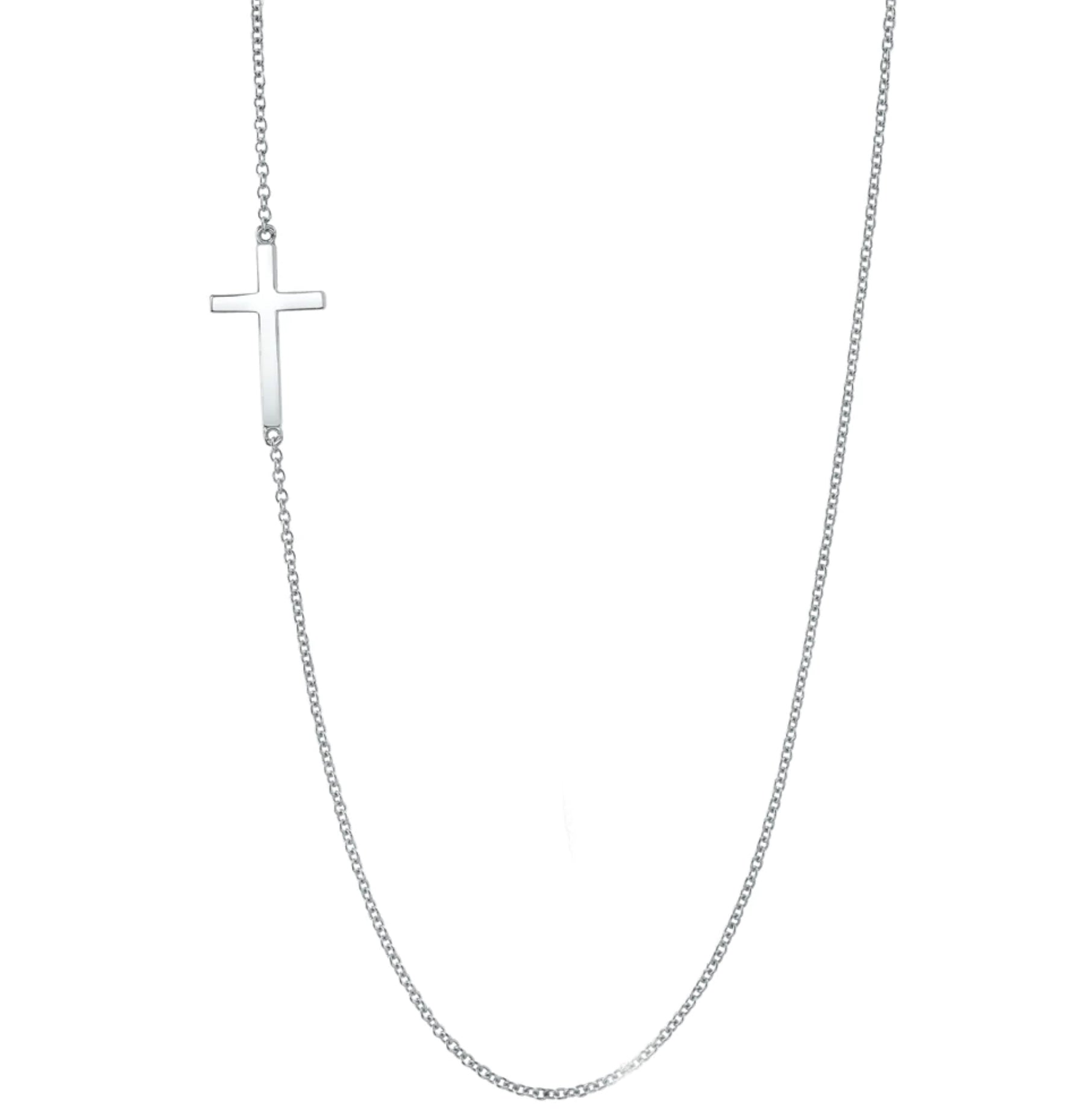 Sideways Cross Necklace, Gold Pendant Roseark Sideways Cross White  