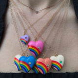 Diamond Acrylic Heart Necklace Pendant Elisabeth Bell Jewelry   