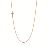 Mini Diamond Cross Necklace Necklace Roseark Sideways Cross