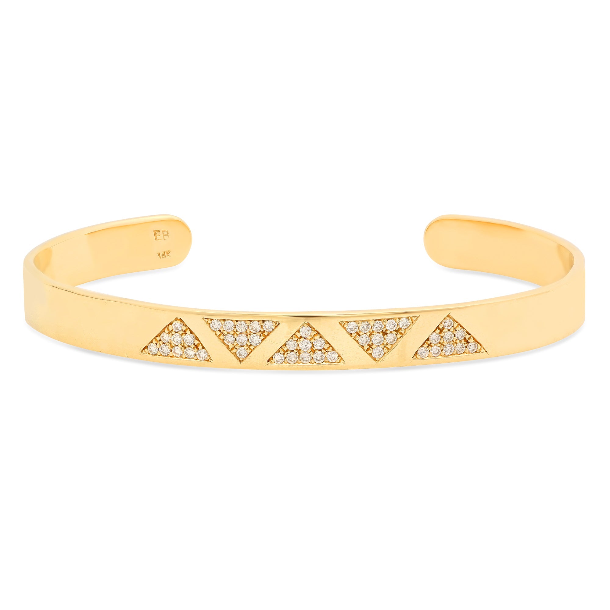 Diamond Triangle Cuff Cuff Bracelet Elisabeth Bell Jewelry Yellow Gold