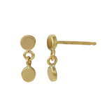 Double Circle Dangle Stud Stud Earrings Jaine K Designs Pair Yellow Gold