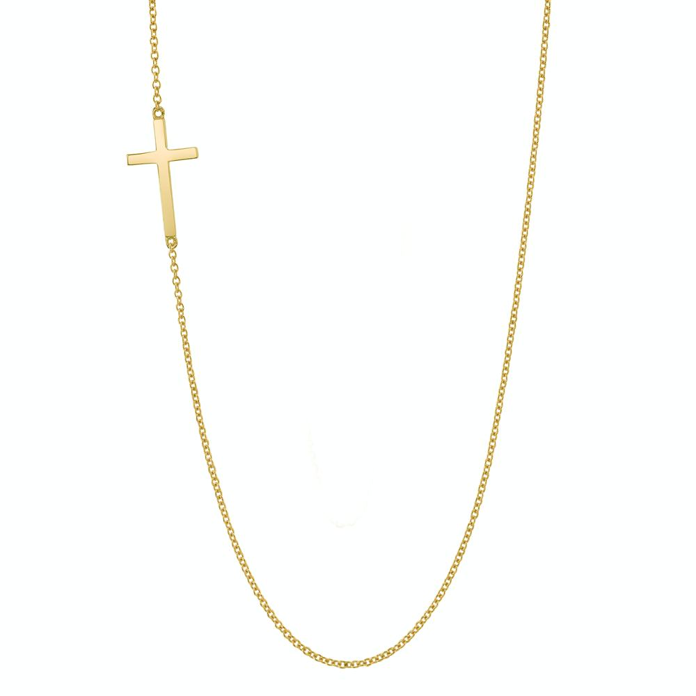 Sideways Cross Necklace Necklace Roseark Sideways Cross Yellow Gold