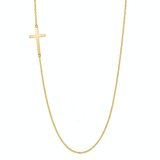 Sideways Cross Necklace, Gold Pendant Roseark Sideways Cross Yellow  