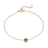 Topaz Heart Bracelet Chain Bracelet Jaine K Designs Rainbow Topaz  
