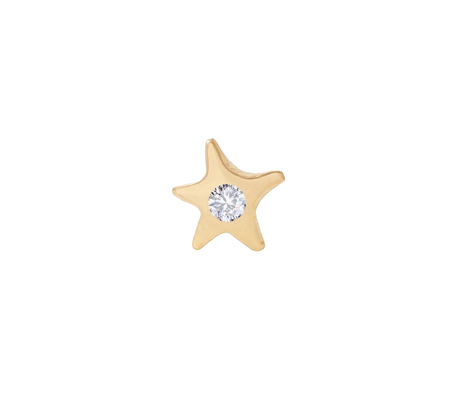 Diamond Star Stud Earring Stud Earrings Jaine K Designs Single Yellow Gold