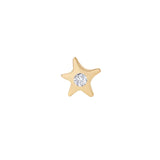 Diamond Star Stud Earring Stud Earrings Jaine K Designs Single Yellow Gold