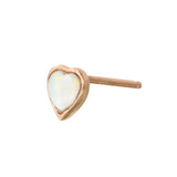 Heart Bezel Stud Stud Earrings Jaine K Designs Single Opal + Rose