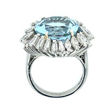 1960s Aquamarine Diamond Estate Ring Cocktail Ring Roseark Vintage