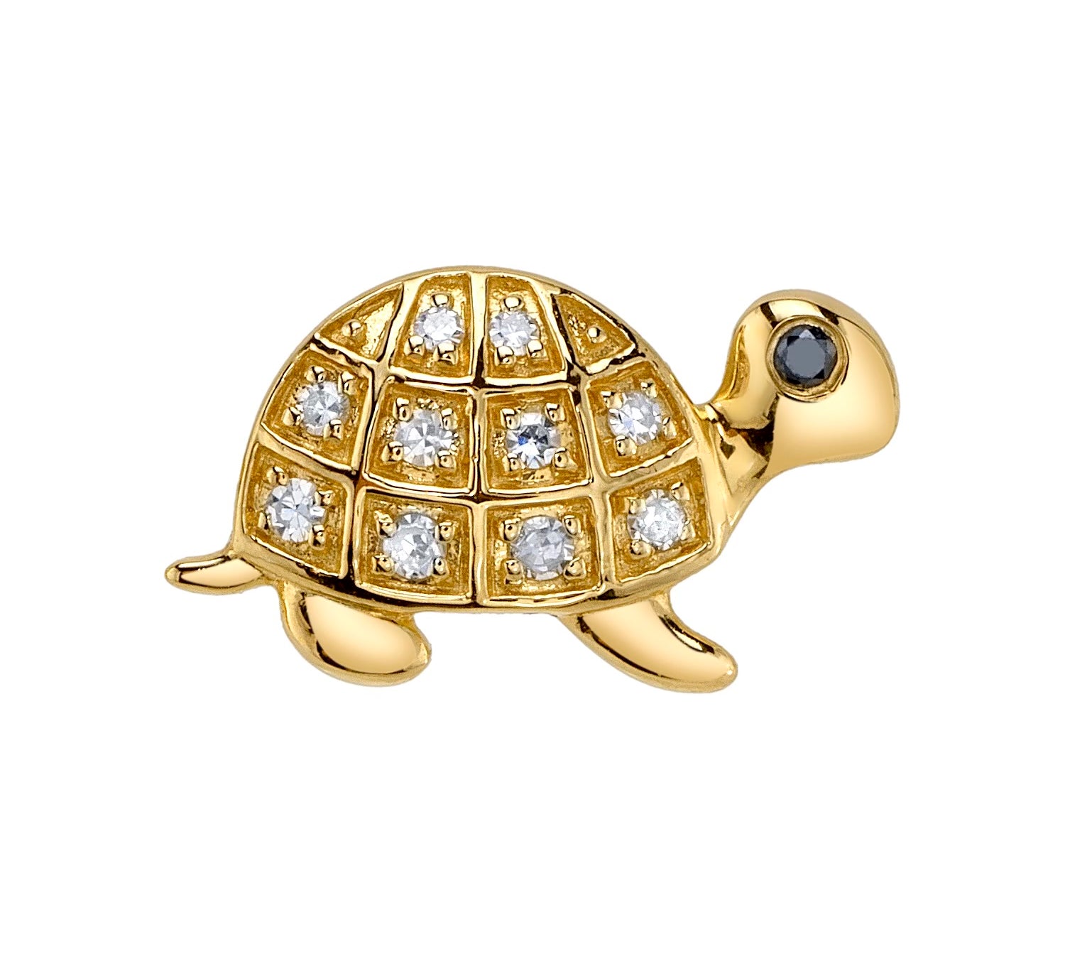 Diamond Turtle Stud Stud Earrings Roseark Deux Single  