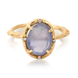 Rustic Sapphire Ring Cocktail Elisabeth Bell Jewelry   