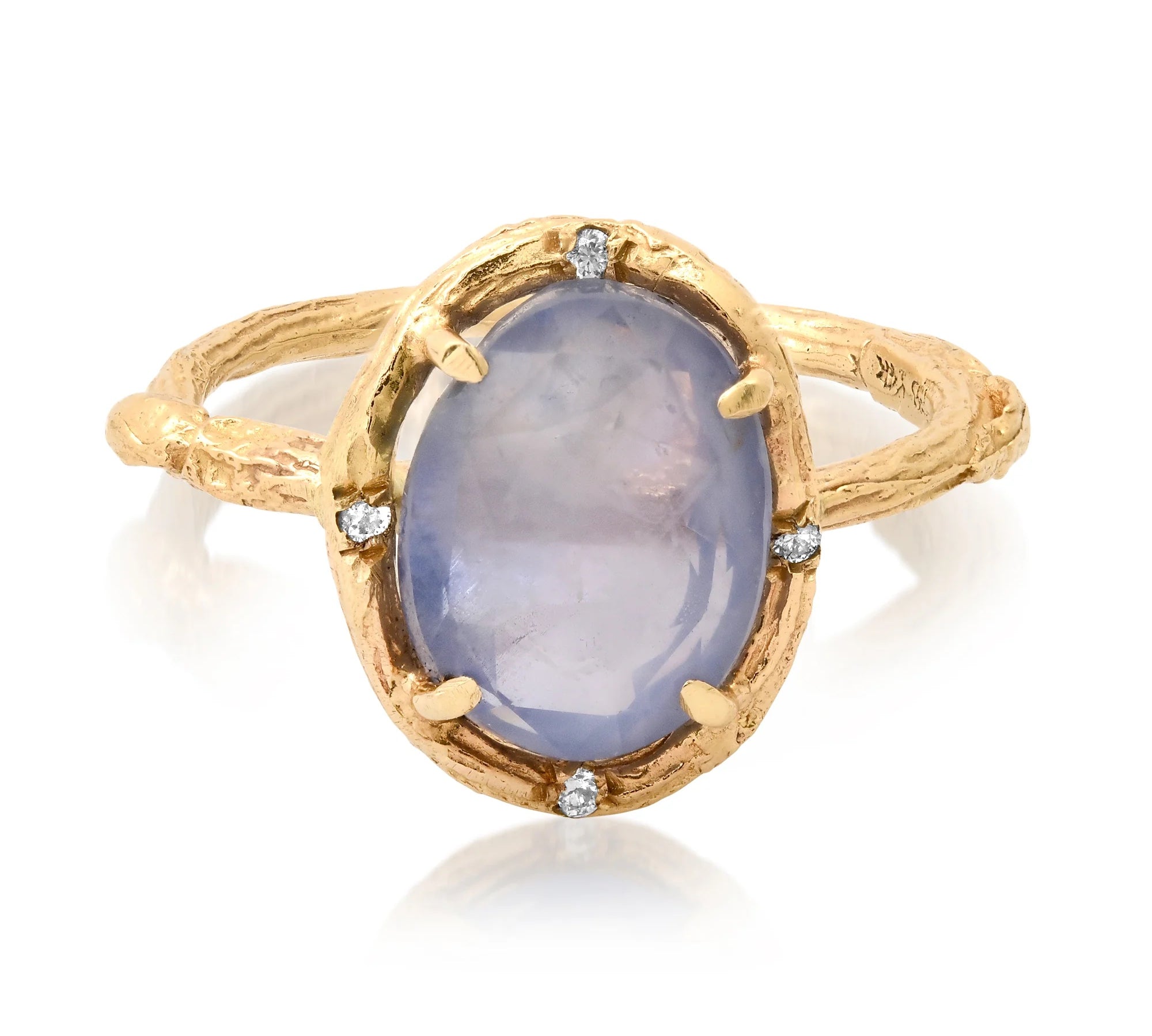 Rustic Sapphire Ring Cocktail Elisabeth Bell Jewelry   