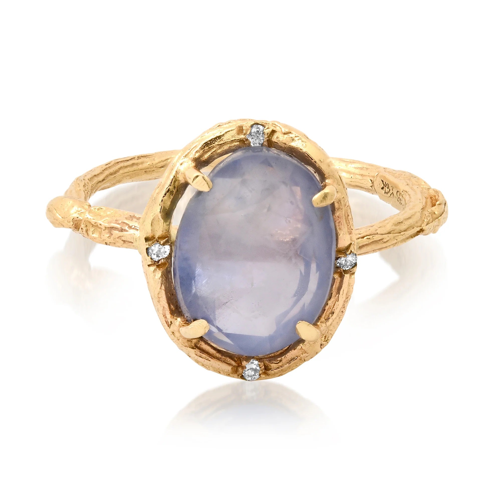 Rustic Sapphire Ring Cocktail Ring Elisabeth Bell Jewelry