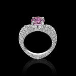 Open Heart Diamond Ring with Pink Sapphire Statement Ring House of RAVN