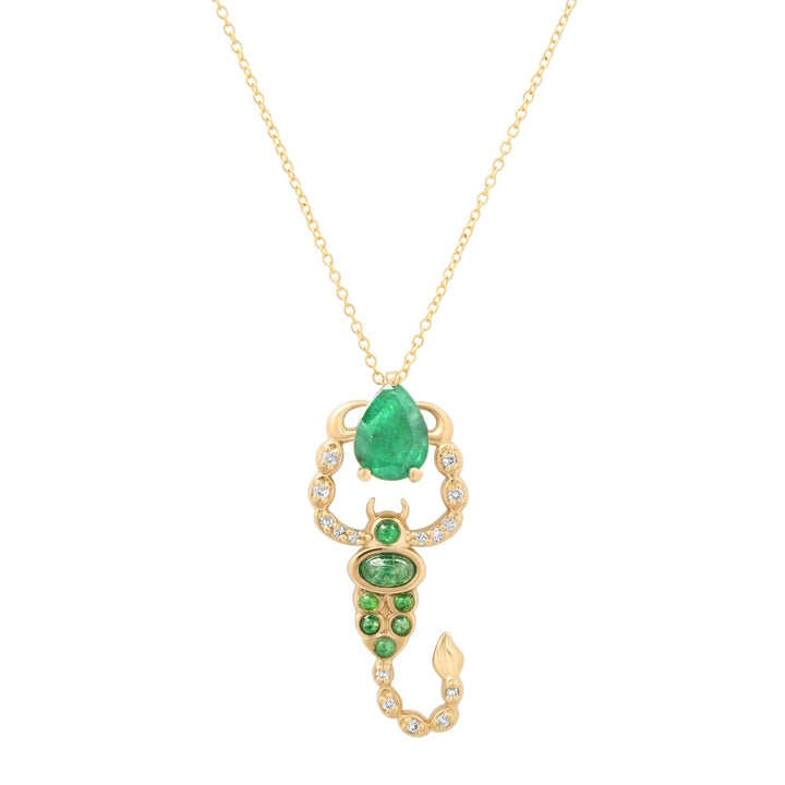 Emerald Scorpion Necklace Pendant Elisabeth Bell Jewelry   