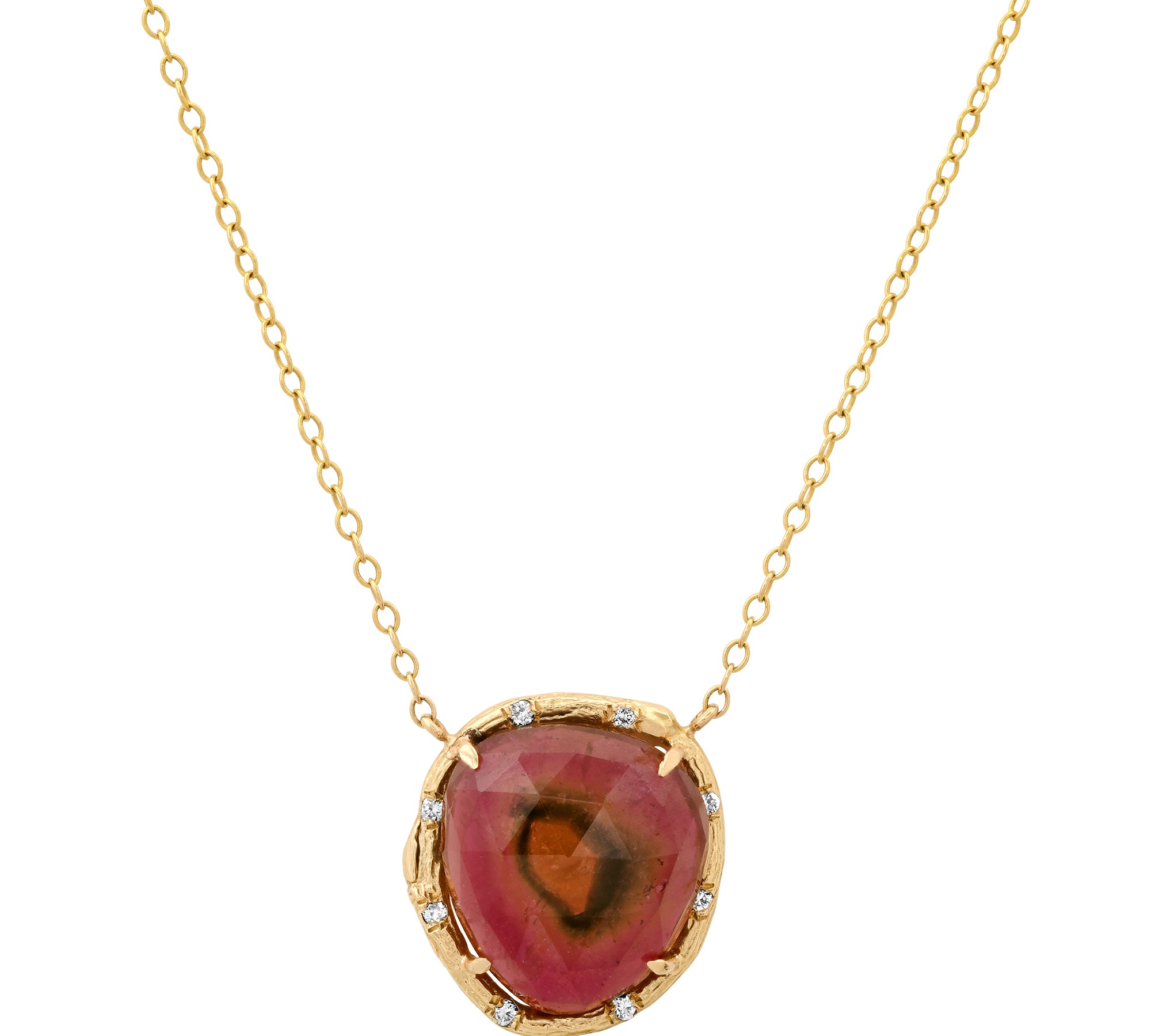 Rosecut Tourmaline Necklace Pendant Elisabeth Bell Jewelry   