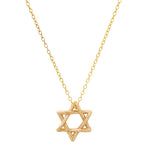 Star of David Necklace Pendant Elisabeth Bell Jewelry Small Yellow Gold Plain