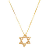 Star of David Necklace Pendant Elisabeth Bell Jewelry Small Yellow Gold Plain