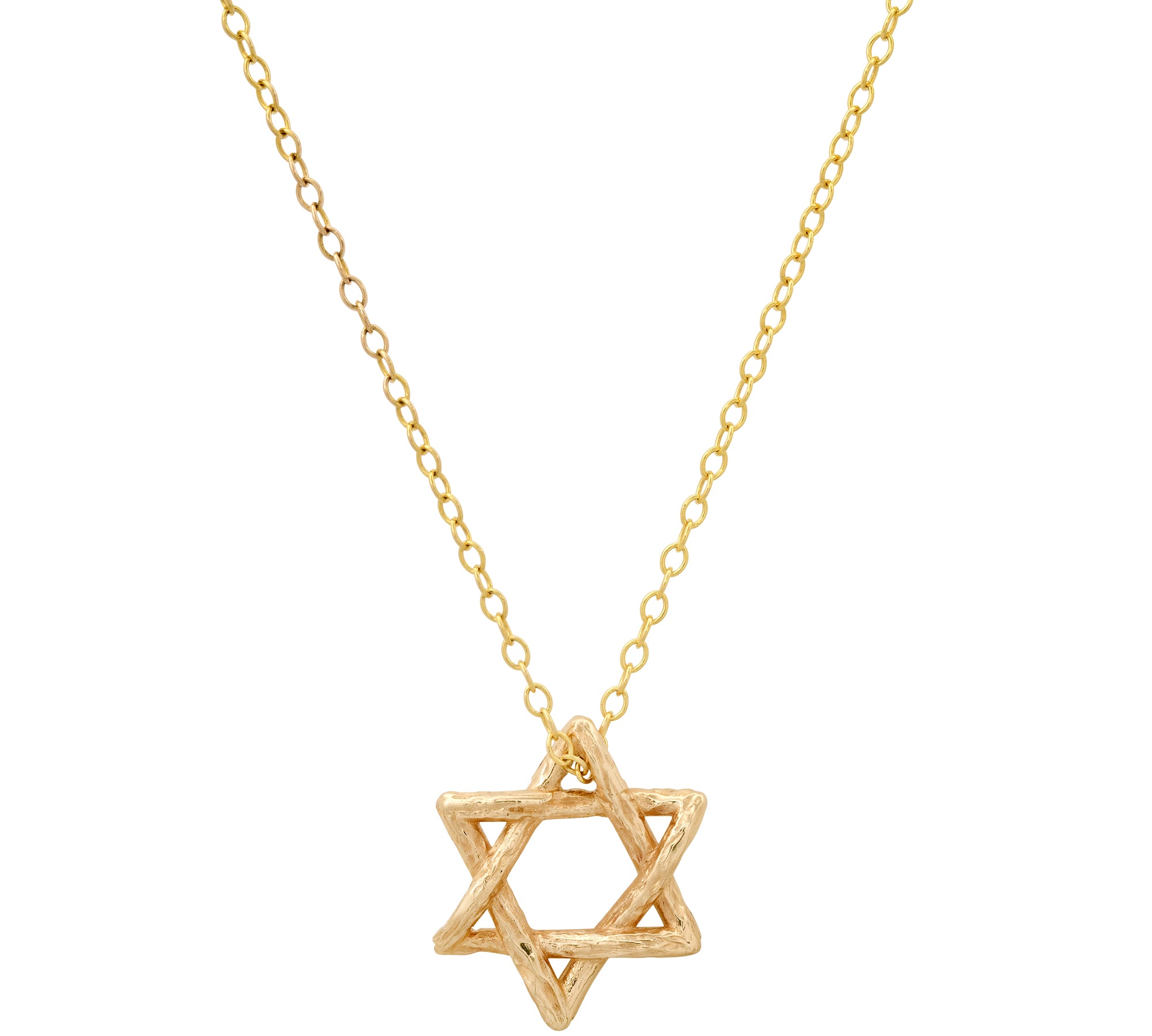 Star of David Necklace Pendant Elisabeth Bell Jewelry Small Yellow Gold Plain