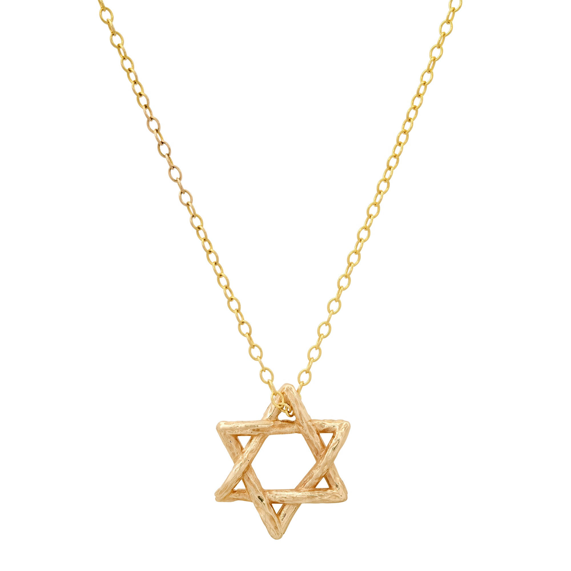 Star of David Necklace Pendant Elisabeth Bell Jewelry Small Yellow Gold Plain