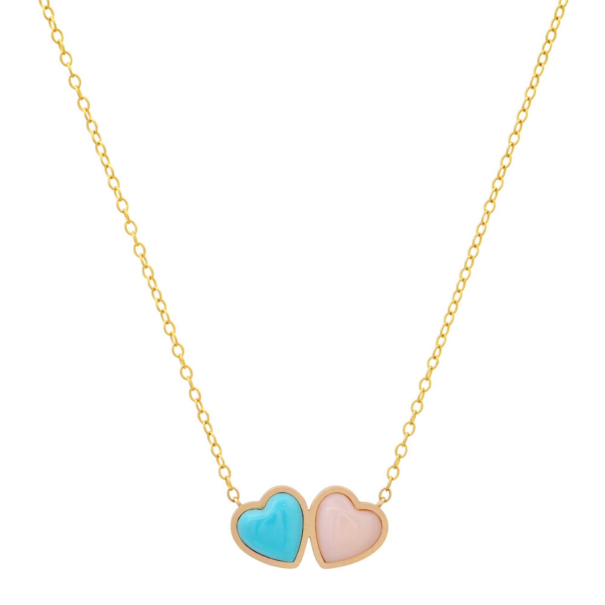 Little Loves Necklace Necklace Elisabeth Bell Jewelry Turquoise / Pink Opal  