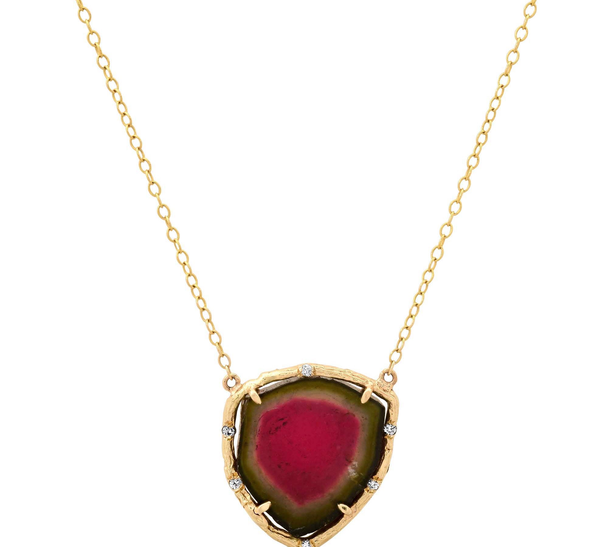 Tourmaline Light Necklace Pendant Elisabeth Bell Jewelry   