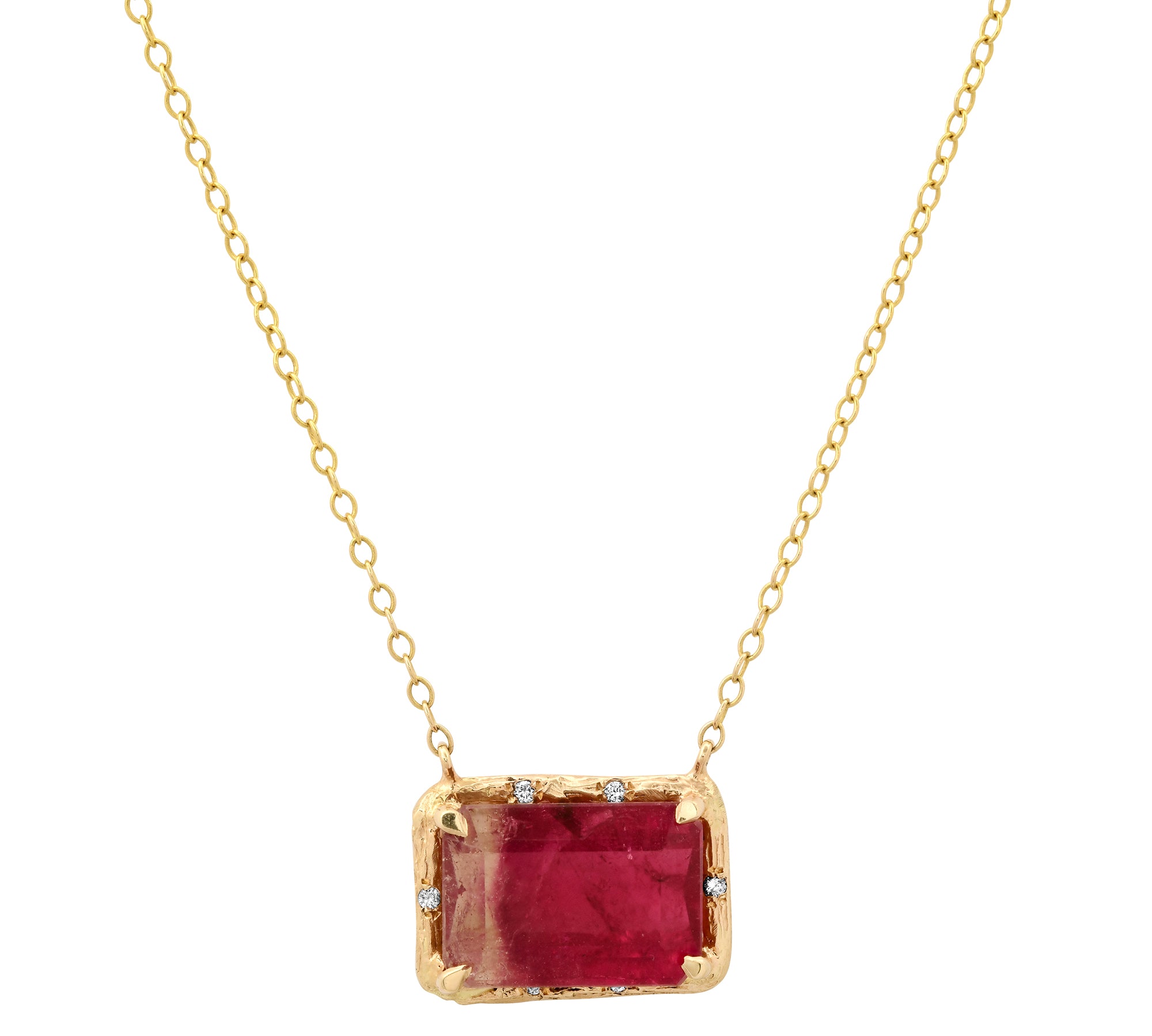 Willow Pink Tourmaline Necklace Pendant Elisabeth Bell Jewelry   