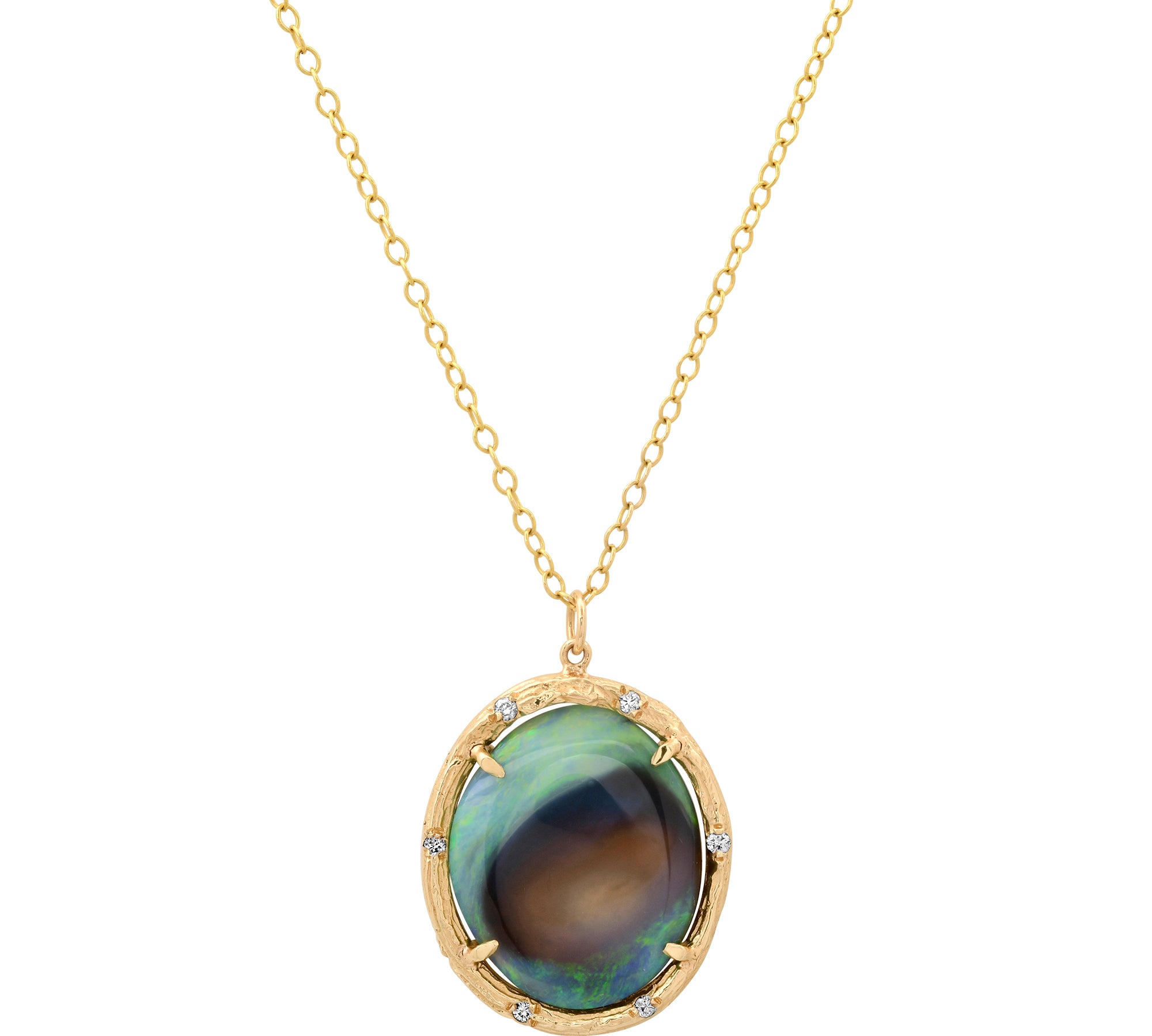 Lightning Ridge Opal Necklace Pendant Elisabeth Bell Jewelry   