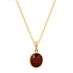 Garnet Drop Necklace Pendant Elisabeth Bell Jewelry   