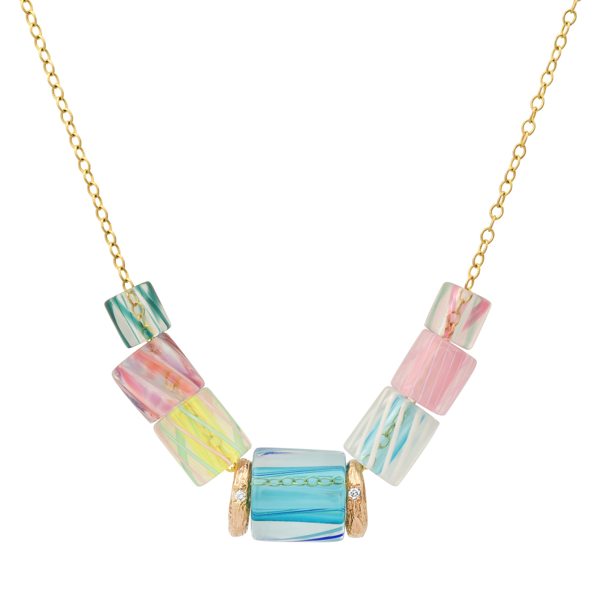 Rainbow Candy Necklace Beaded Elisabeth Bell Jewelry   