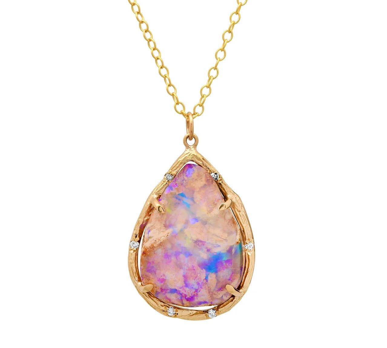 Lilac Pipe Opal Necklace Pendant Necklace Elisabeth Bell Jewelry