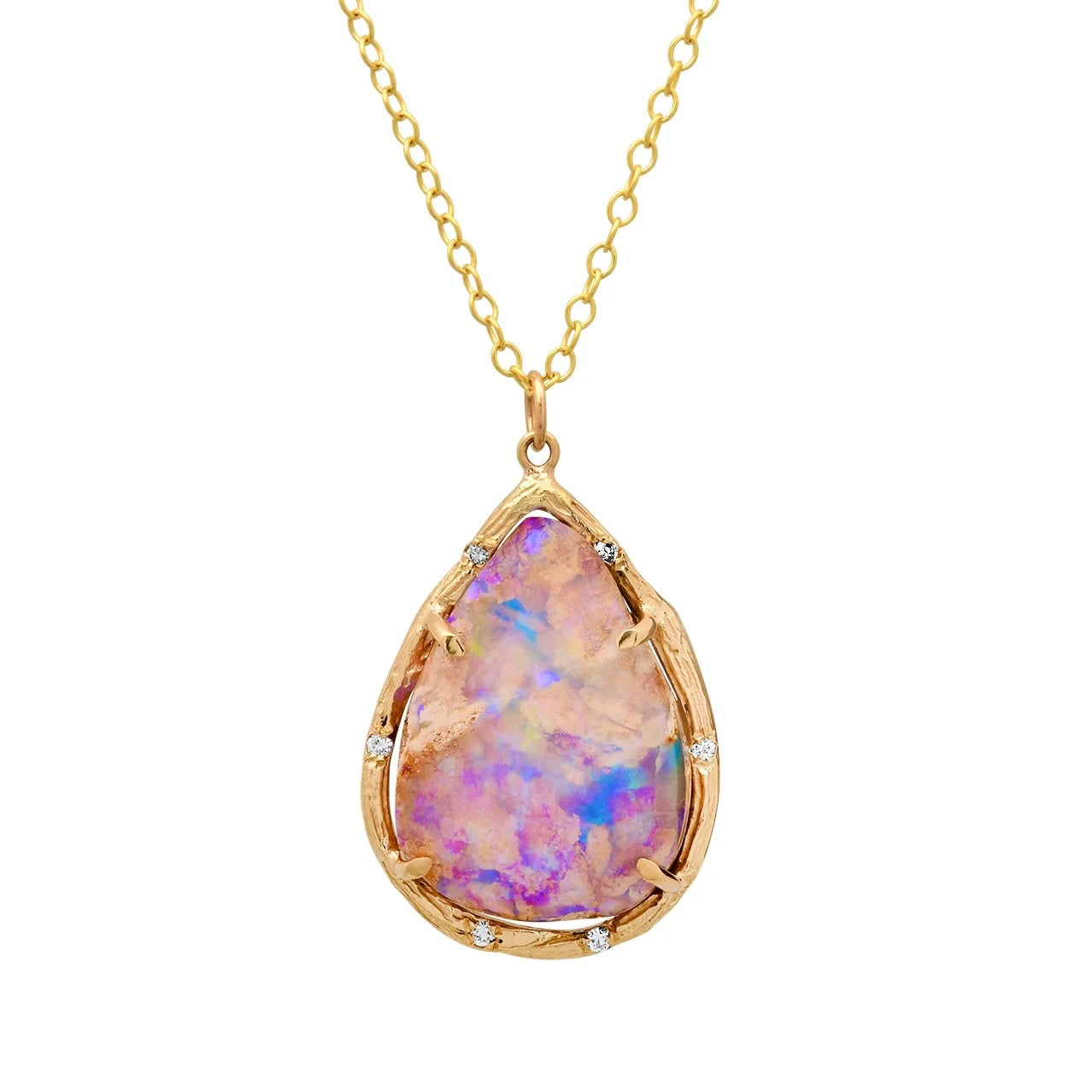 Lilac Pipe Opal Necklace Pendant Necklace Elisabeth Bell Jewelry