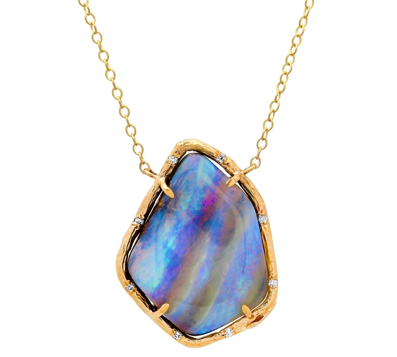 Blue Cloud Opal Necklace Pendant Necklace Elisabeth Bell Jewelry