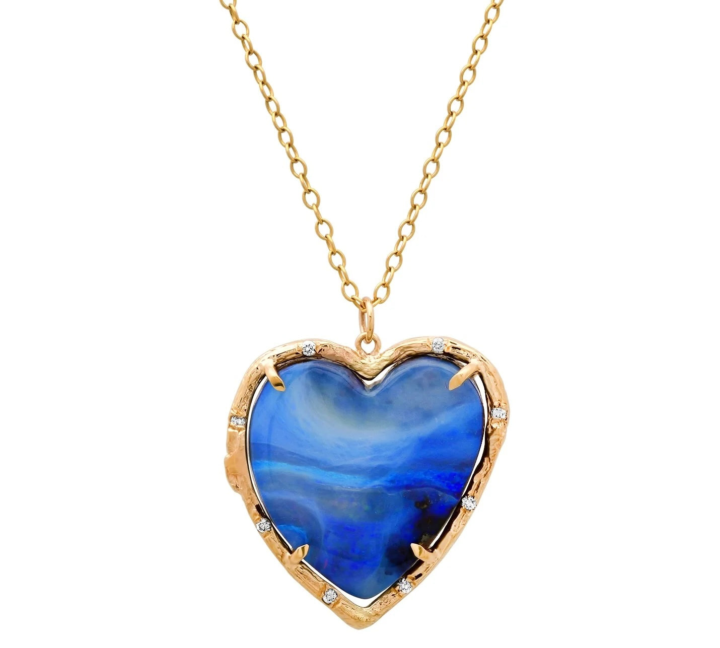 Opal Heart Necklace Pendant Necklace Elisabeth Bell Jewelry