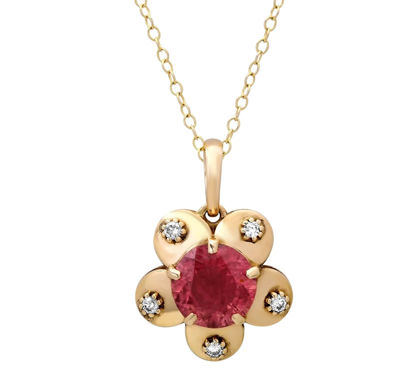Tourmaline Fleur Necklace Pendant Necklace Elisabeth Bell Jewelry