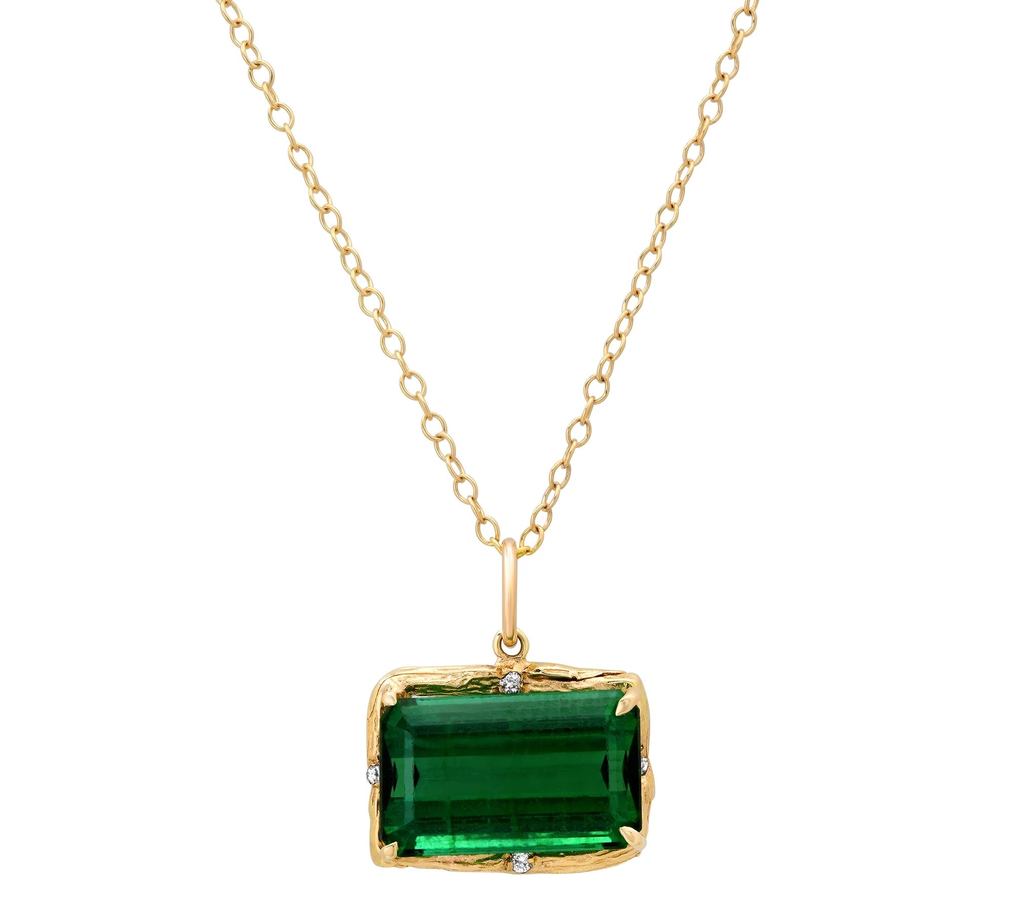 Green Tourmaline Necklace Pendant Necklace Elisabeth Bell Jewelry