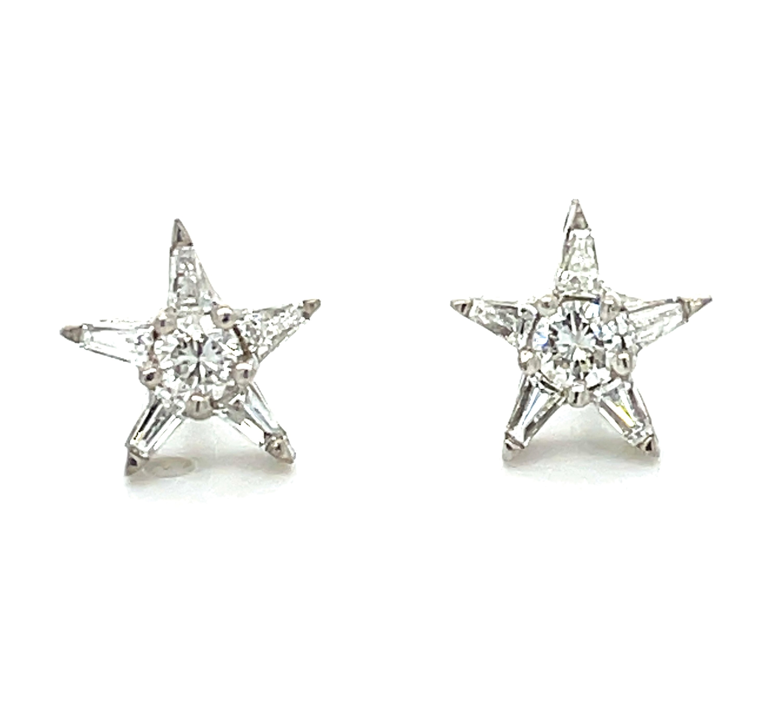 Diamond Screw Star Earrings Stud Earrings Roseark Vintage