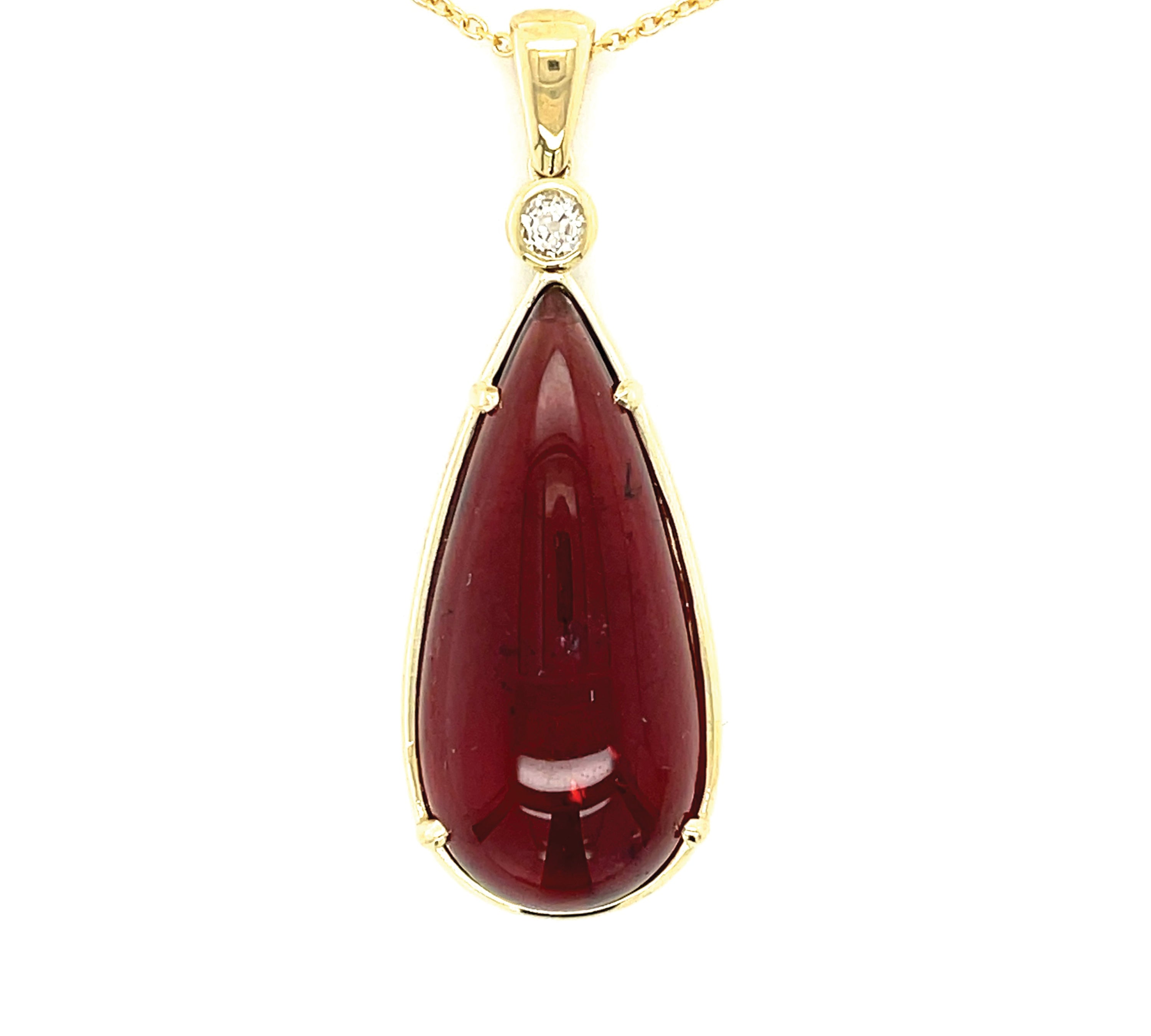 Rubelite Tourmaline Pendant Necklace Pendant Necklace Roseark Vintage