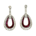 Diamond Ruby Vintage Earrings Drop Earrings Roseark Vintage