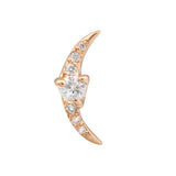 Crescent Moon Pave Stud Earring