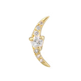 Crescent Moon Pave Stud Earring