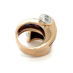 Retro 1940s Two-Tone Statement Ring Statement Ring Roseark Vintage