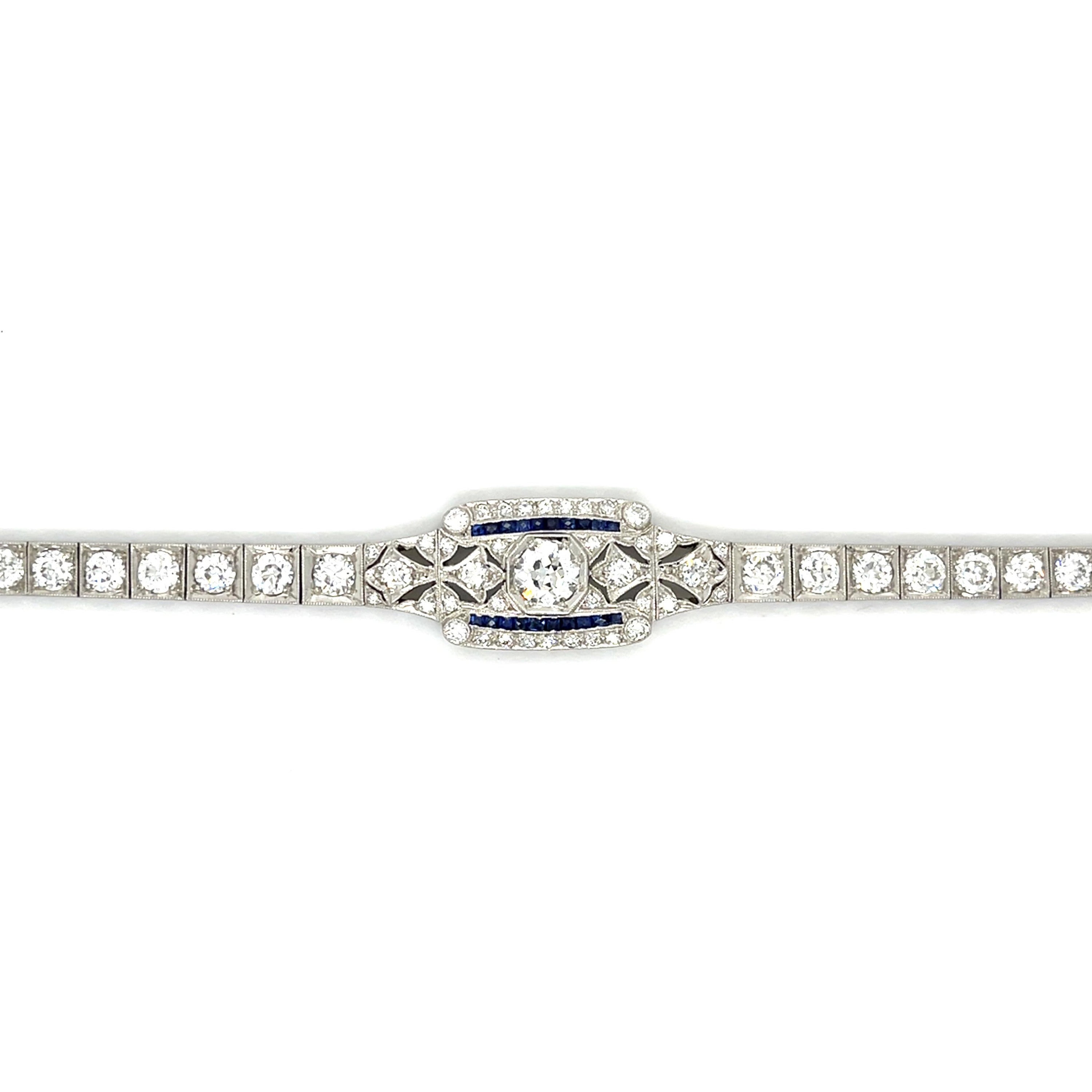 Antique 1920s Art Deco Diamond Bracelet Statement Bracelet Roseark Vintage