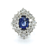 Sri Lanka Sapphire Diamond Duo Ring Statement Ring Roseark Vintage