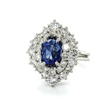 Sri Lanka Sapphire Diamond Duo Ring Statement Ring Roseark Vintage