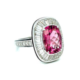 Tourmaline Diamond Enamel Ring